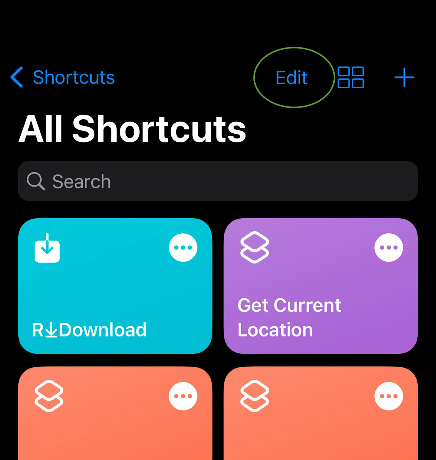 edit shortcut