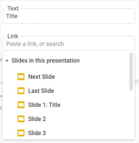 add links google slides