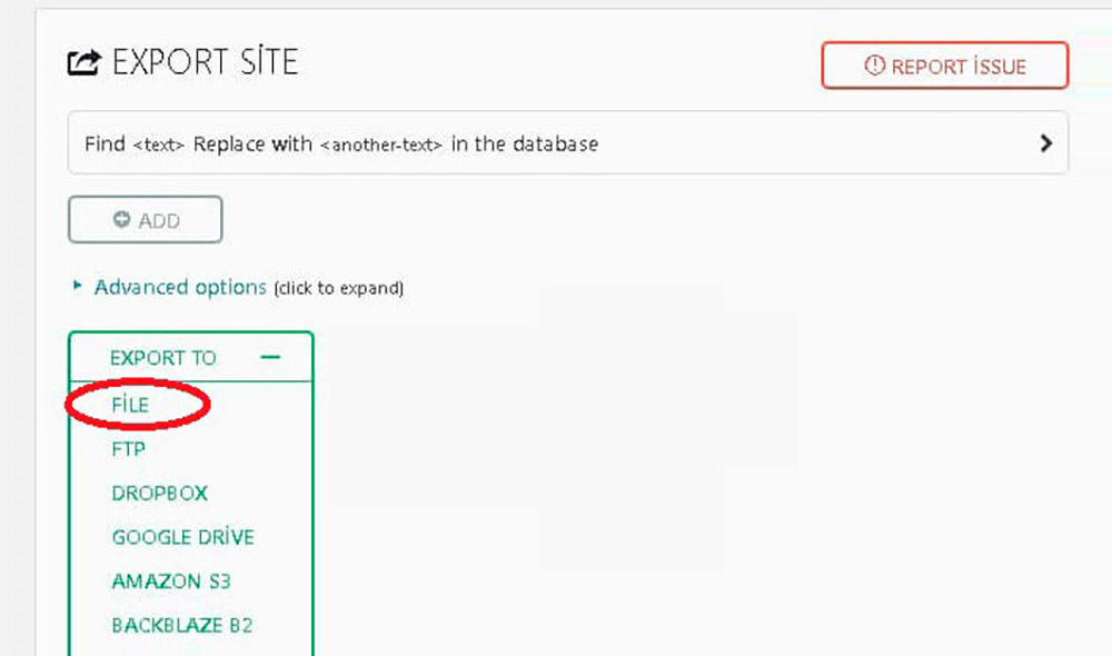 Selecting File for database backup