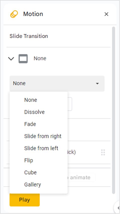 add transition google slides