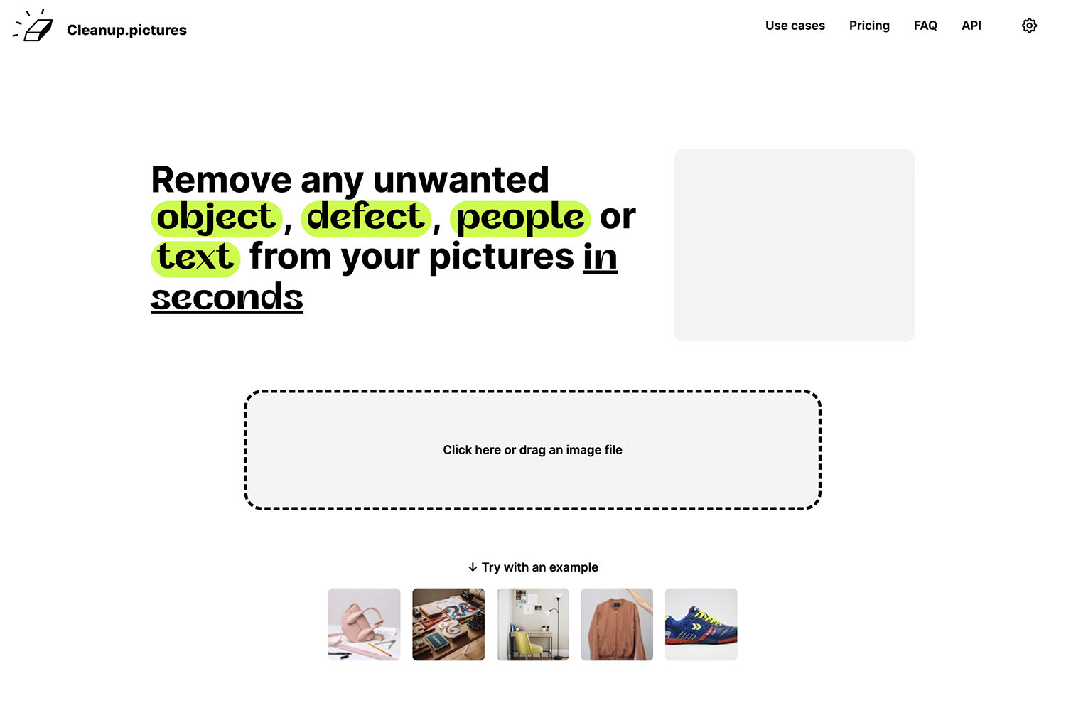 Cleanup.pictures Online Tool Interface