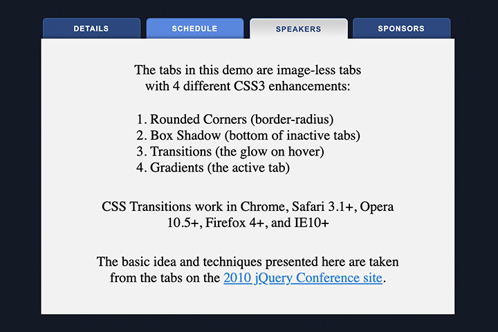 Glow Tabs with Box Shadow