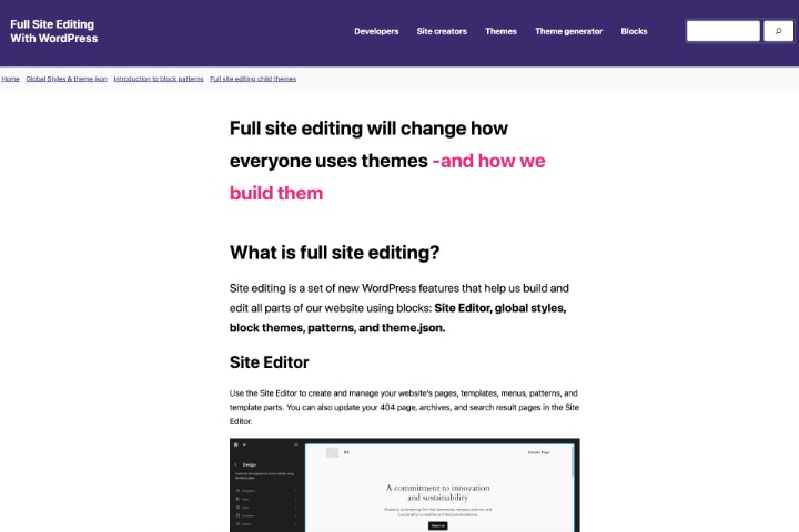 FullSiteEditing Tutorial Preview