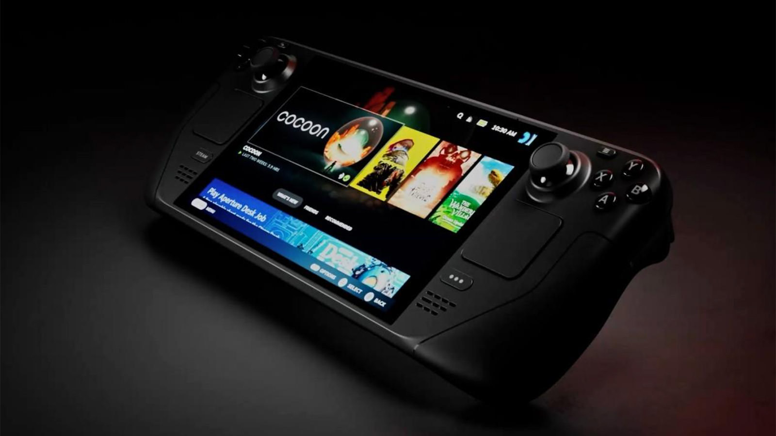 Steam Deck gaming console in action