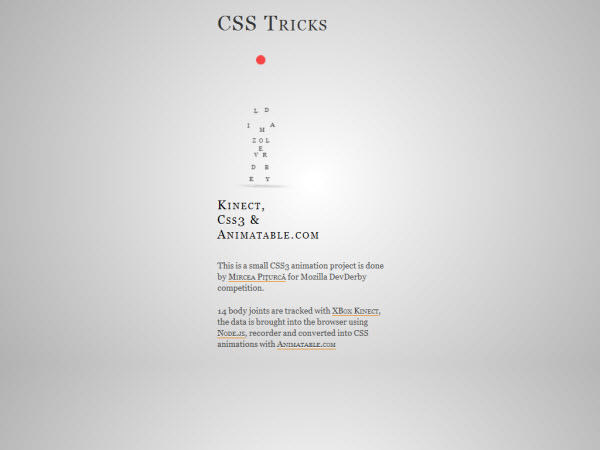 kinect and css3