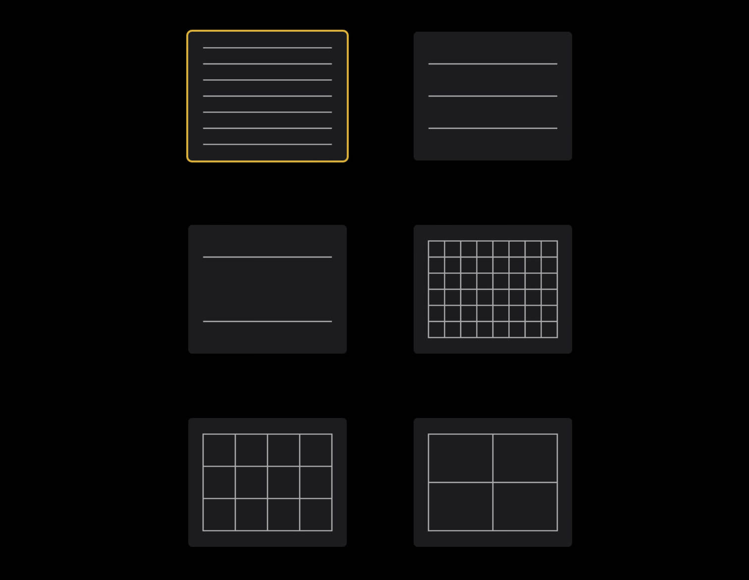 Lines and grids option