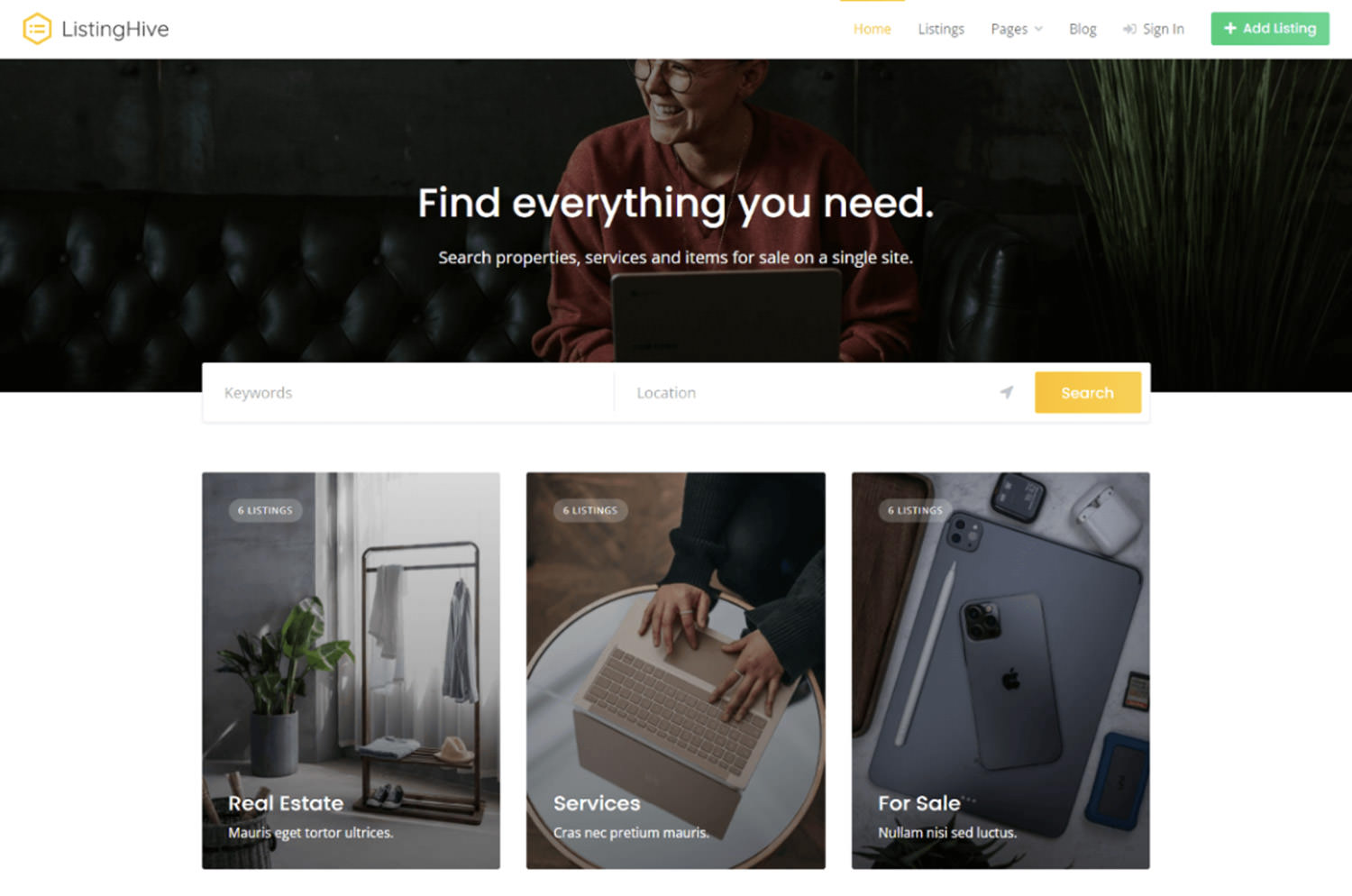 ListingHive WordPress Theme