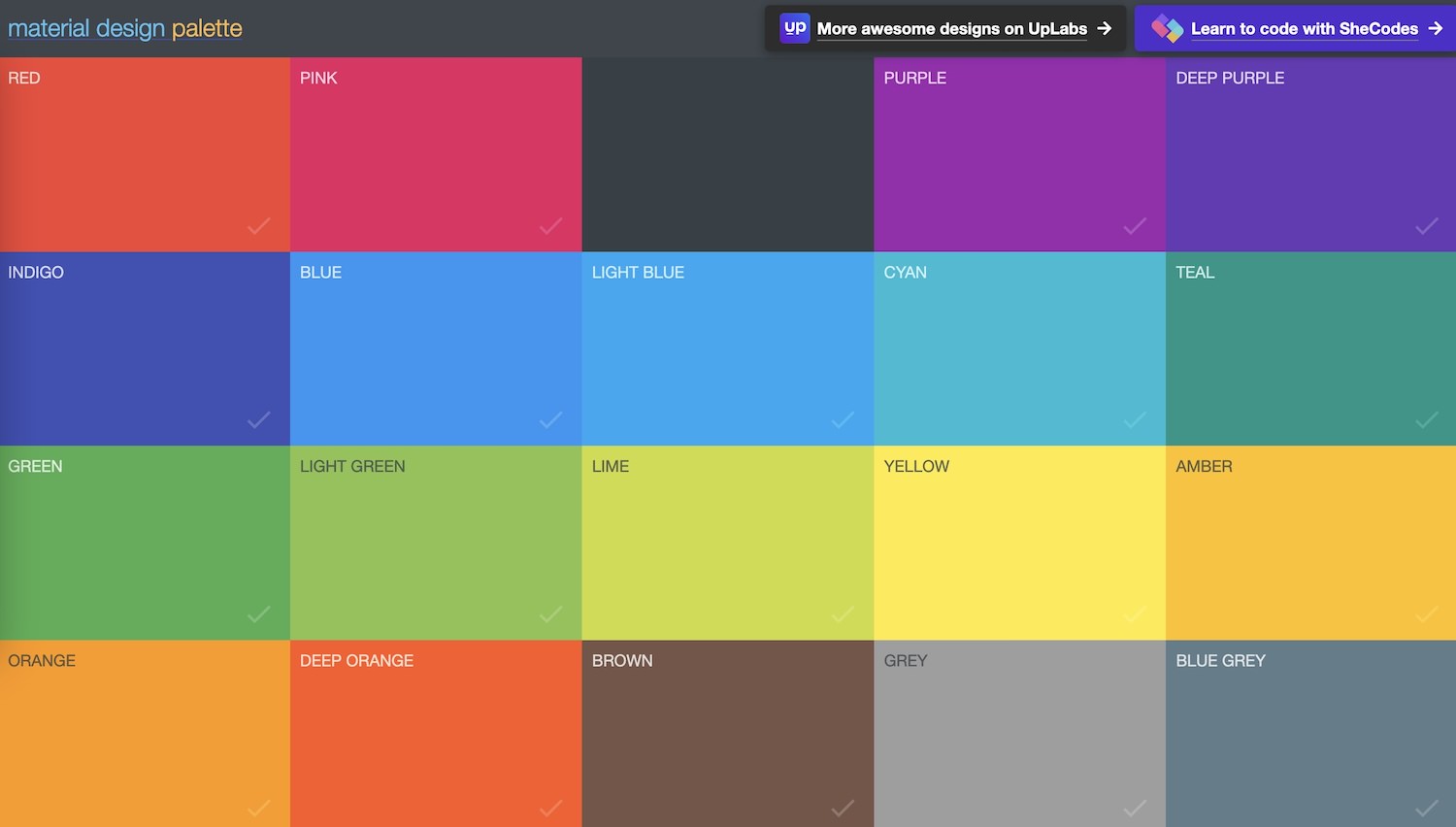 material design palette