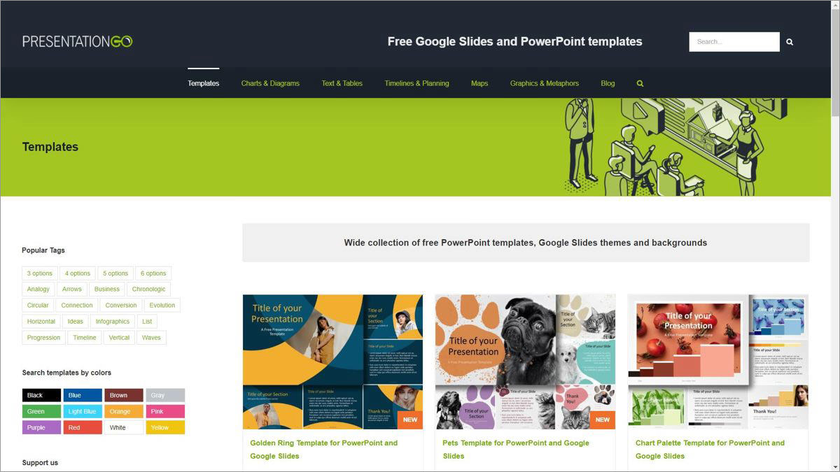 PresentationGO offers Google Slides and PowerPoint templates