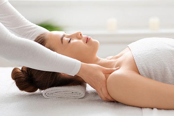 woman in a spa getting a massage