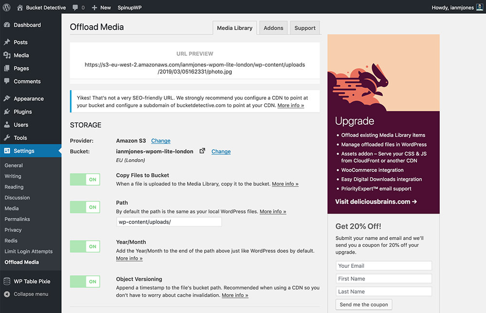 WP Offload Media Lite WordPress plugin